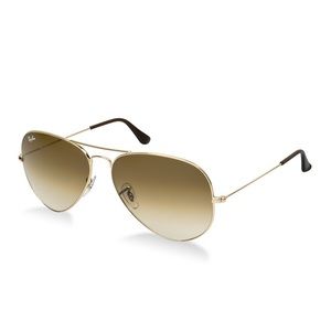55mm Brown Ray-Bans Gold Rim